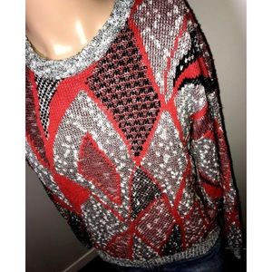 Vintage 1990s Abstract Diamond Geometric Sweater